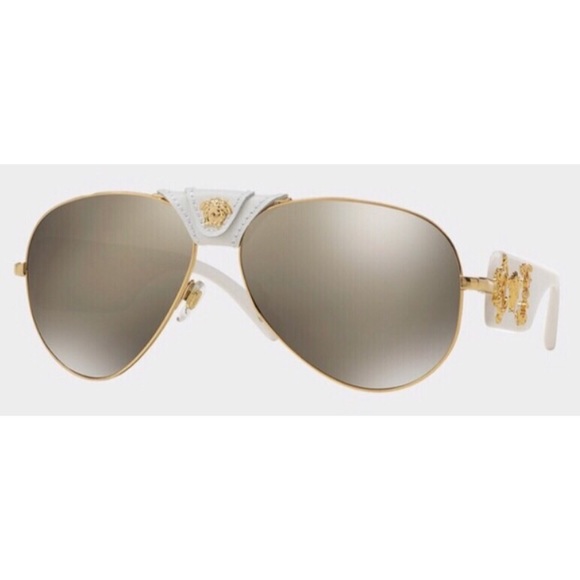 Versace Accessories - VERSACE Mirrored White Baroque Sunglasses